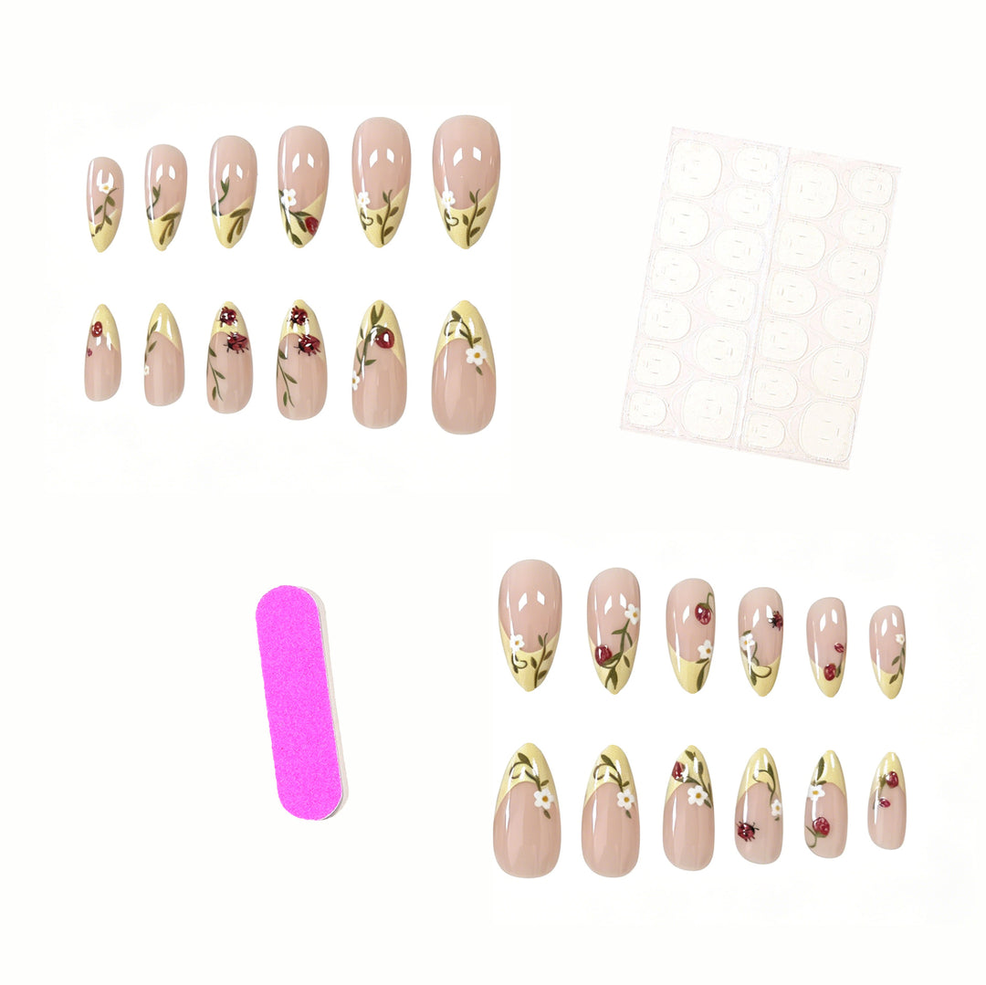 Floral Patterned Acrylic Nail Enhancements Kalsten