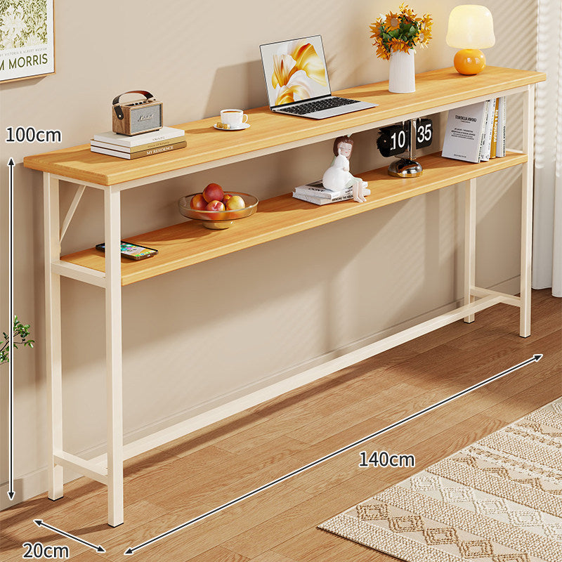 Narrow Industrial Console Table with Slim Profile