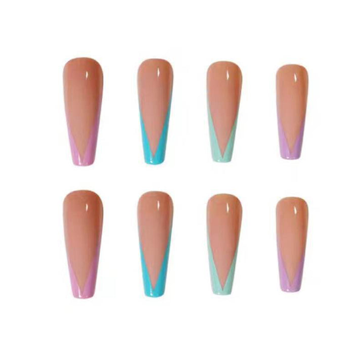 Elegant artificial nails with geometric design Kalsten