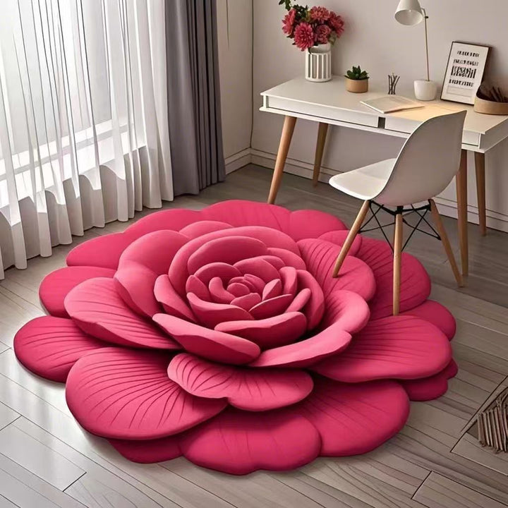 Floral Shaped Plush Area Rug