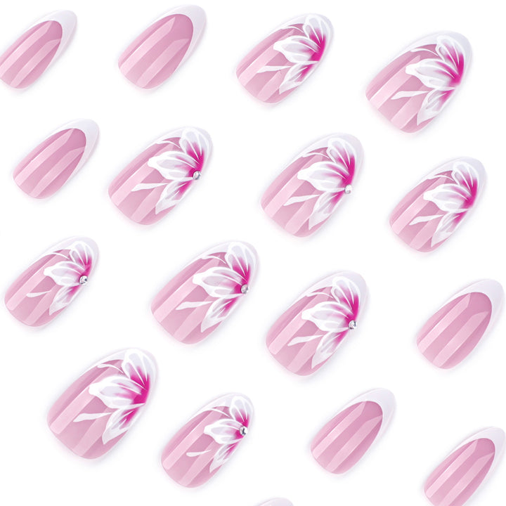 Elegant artificial nails with floral decorations Kalsten