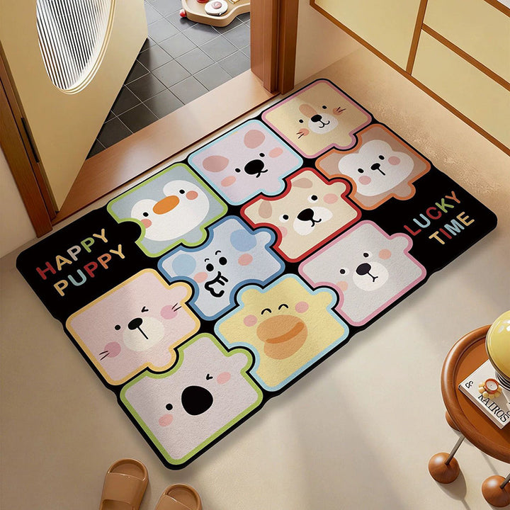 Playful Dog-Themed Area Mat