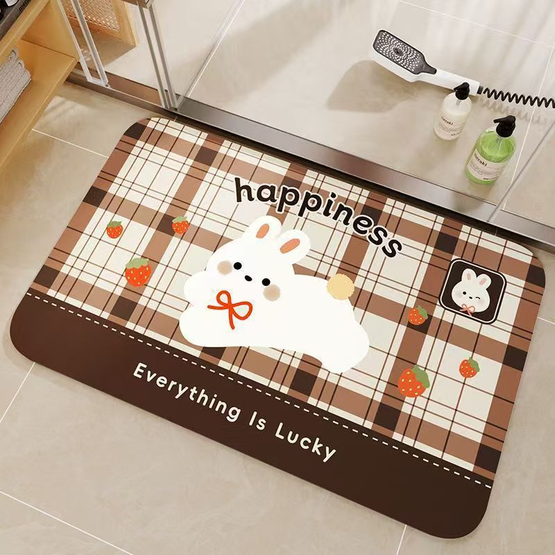 Cartoon Cat-Themed Bathroom Mat