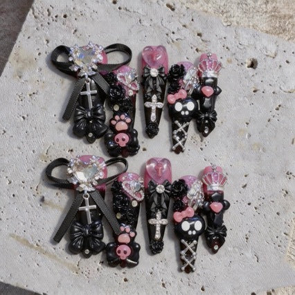 Gothic-Themed 3D Decorative Nail Art Set