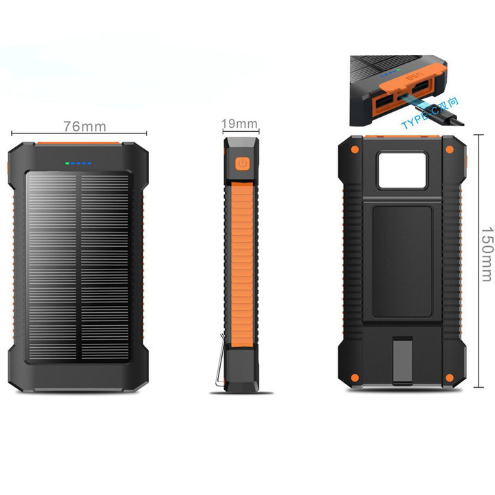 Robust Solar Power Bank with Integrated LED Light Kalsten