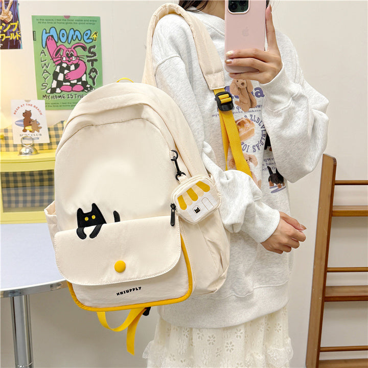 Playful backpack with cat design and versatile compartments Kalsten