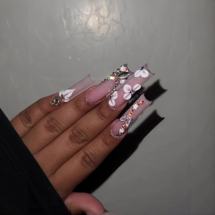 Luxury 3D Floral Press-On Nails Set Kalsten