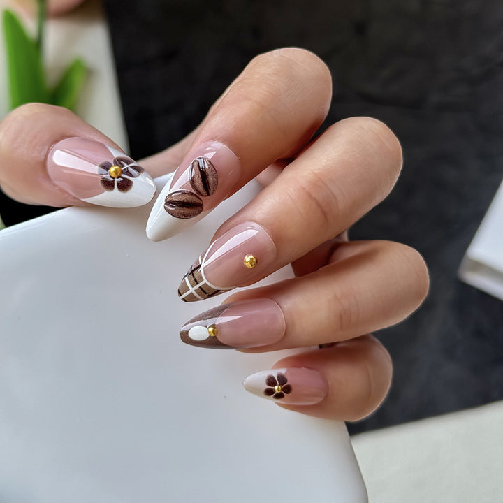 Elegant Floral Design Press-On Nail Art Set Kalsten