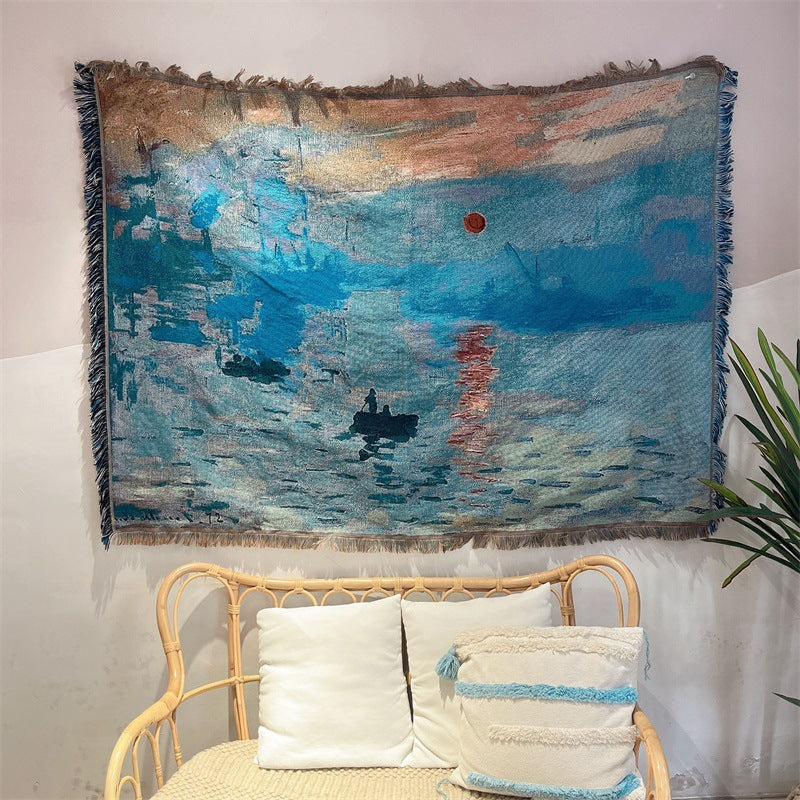 Artistic Floral Tapestry Throw Blanket