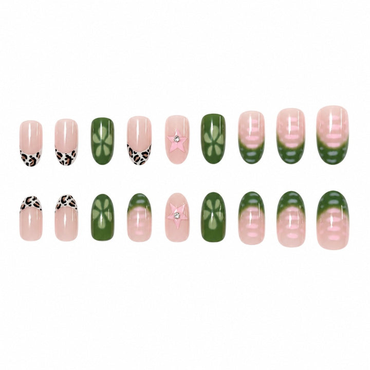 Artistic Almond-Shaped Press-On Nail Design Kalsten