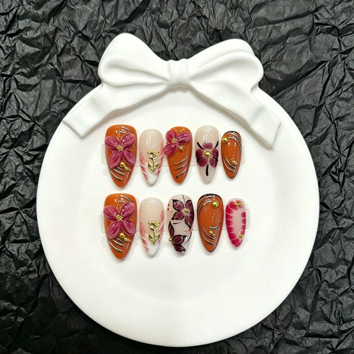 Artisan Floral Press-On Nail Set