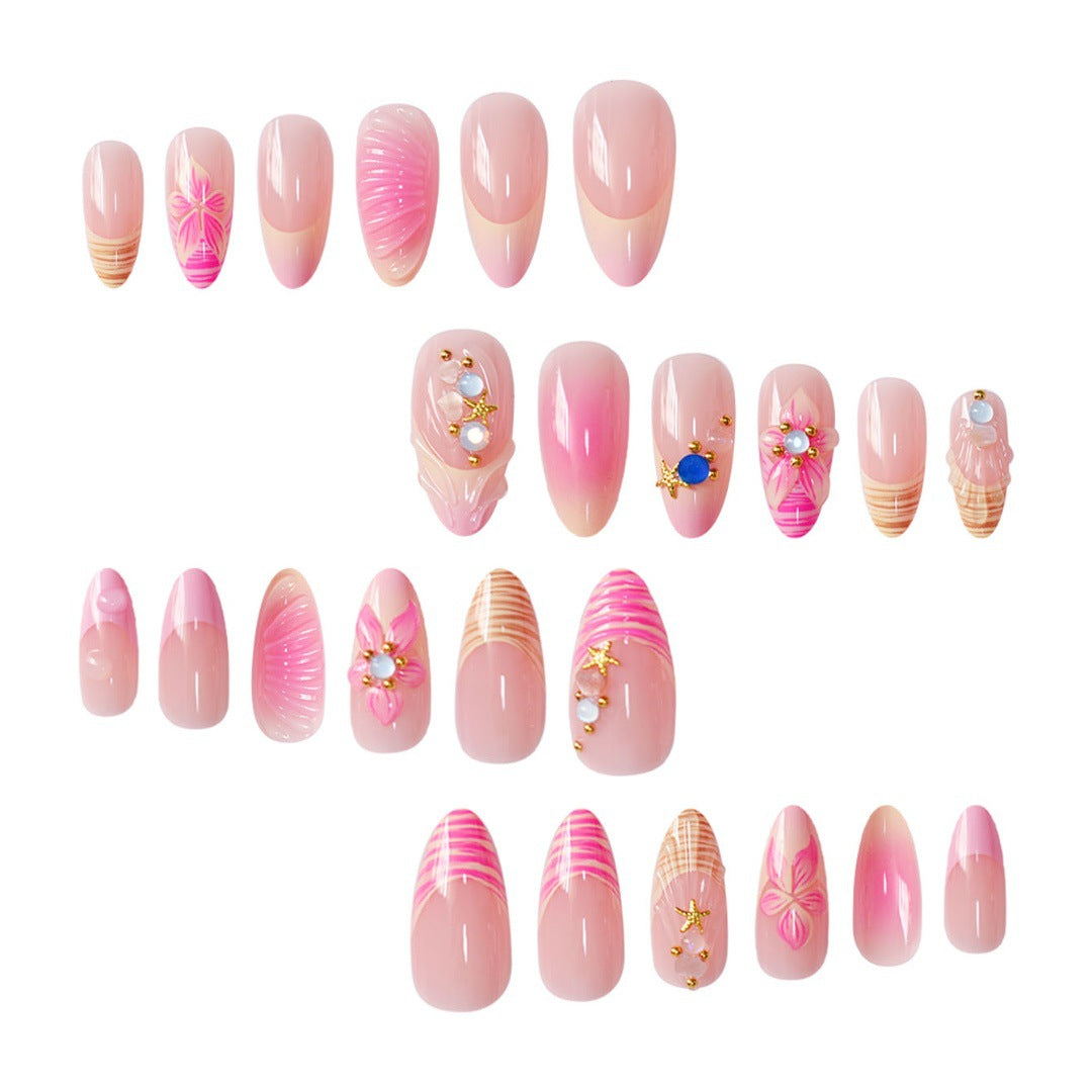 3D Floral Accented Press-On Nail Art Kalsten