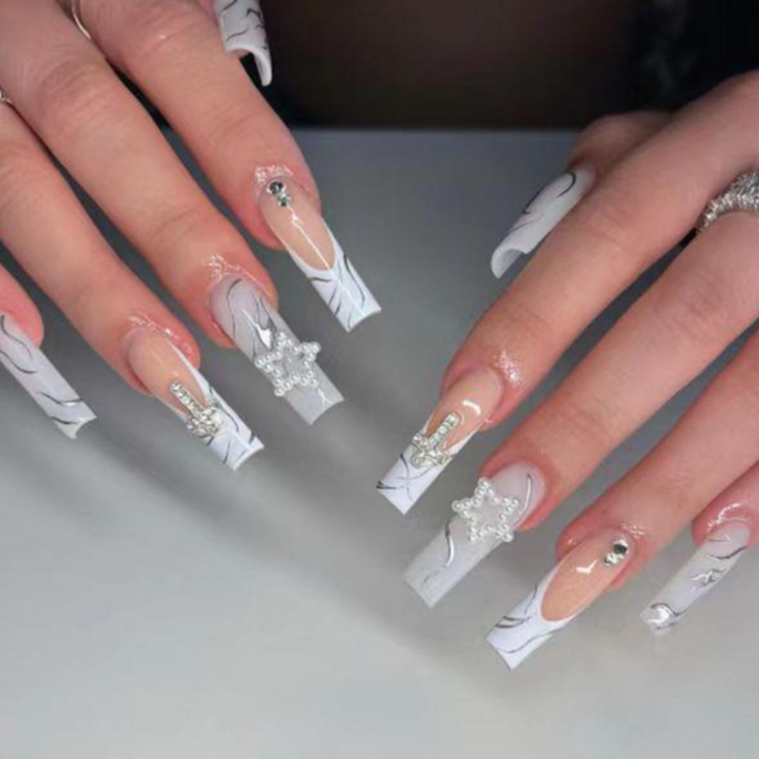Ornate Butterfly-Inspired Acrylic Nail Extensions Kalsten