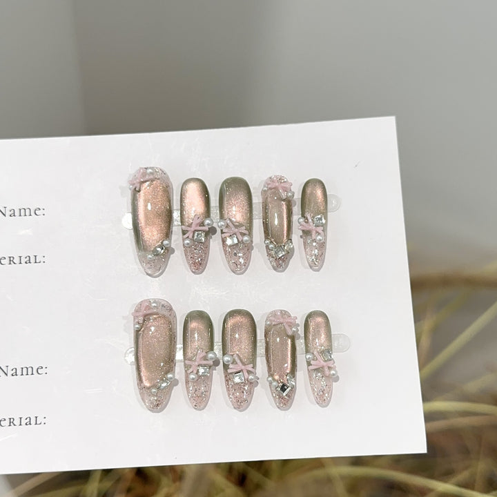 Decorative Glitter Press-On Nail Set