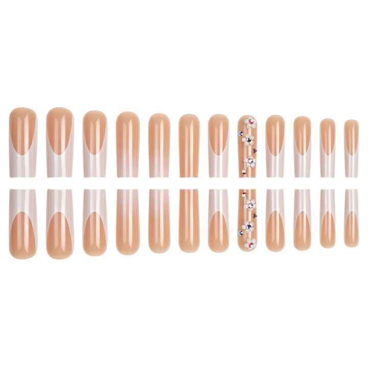 Floral Embellished Stiletto Press-On Nails Kalsten