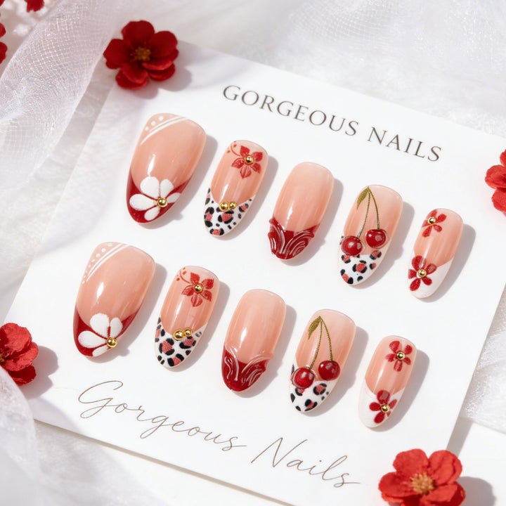 Artistic Floral Pattern Press-On Nails Kalsten