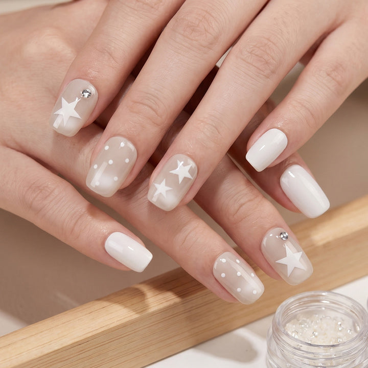 Decorative Star-Themed Press-On Nails Kalsten