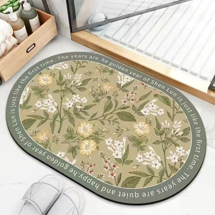 Leaf Patterned Bath Mat Kalsten