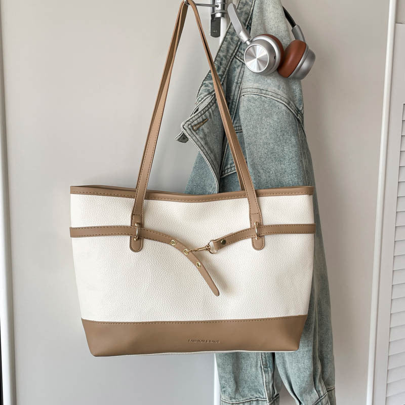 Structured Faux Leather Tote Bag
