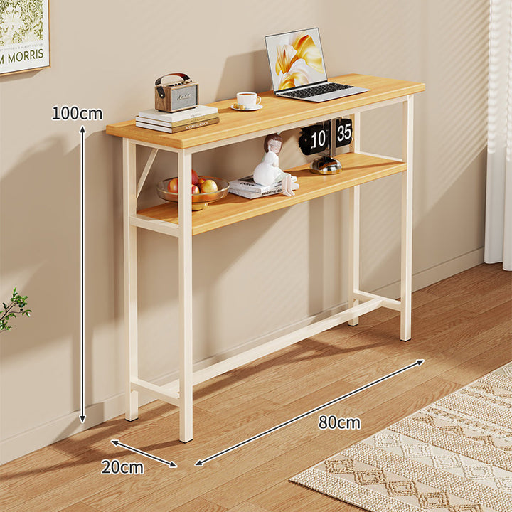 Narrow Industrial Console Table with Slim Profile