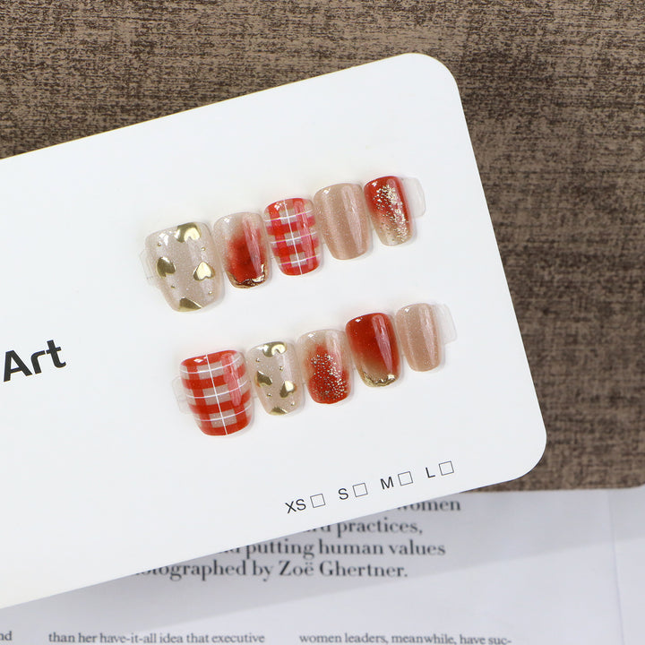 Artistic Fall-Themed Press-On Nail Set Kalsten