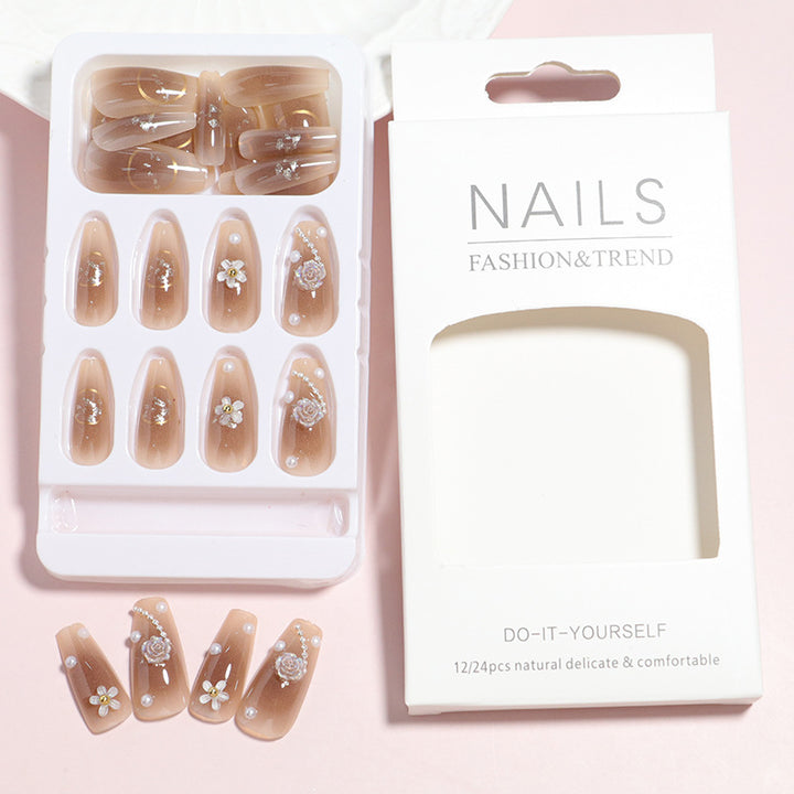 Decorative Press-On Nail Set with 3D Accents Kalsten