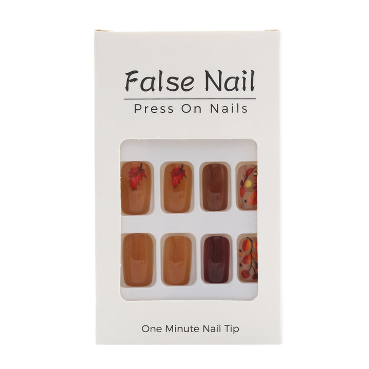 Artificial Nail Set with Natural Autumn Design Kalsten