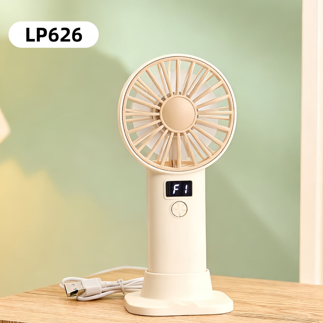 Women Portable Handheld Fan with Digital Speed Setting Kalsten
