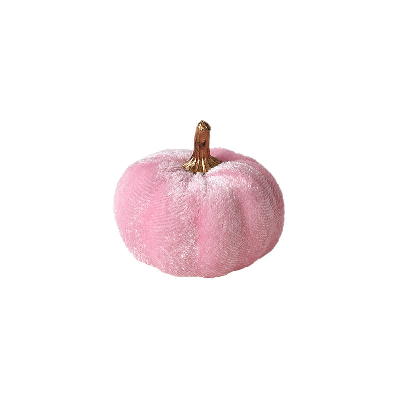 Samt-Deko Pumpkin with decorative metal stem as table ornament