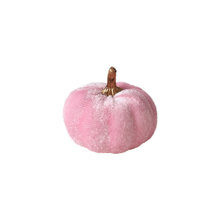 Samt-Deko Pumpkin with decorative metal stem as table ornament