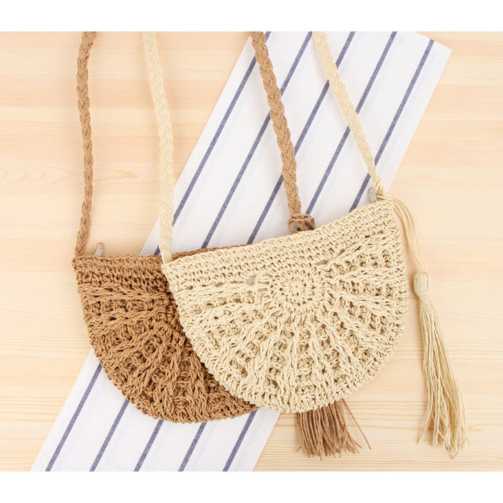 Macrame Crossbody Bag in Crescent Moon Design Kalsten