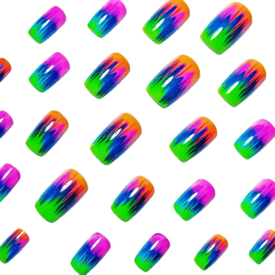 Creative Nail Art in Modern Neon Gradient Design Kalsten