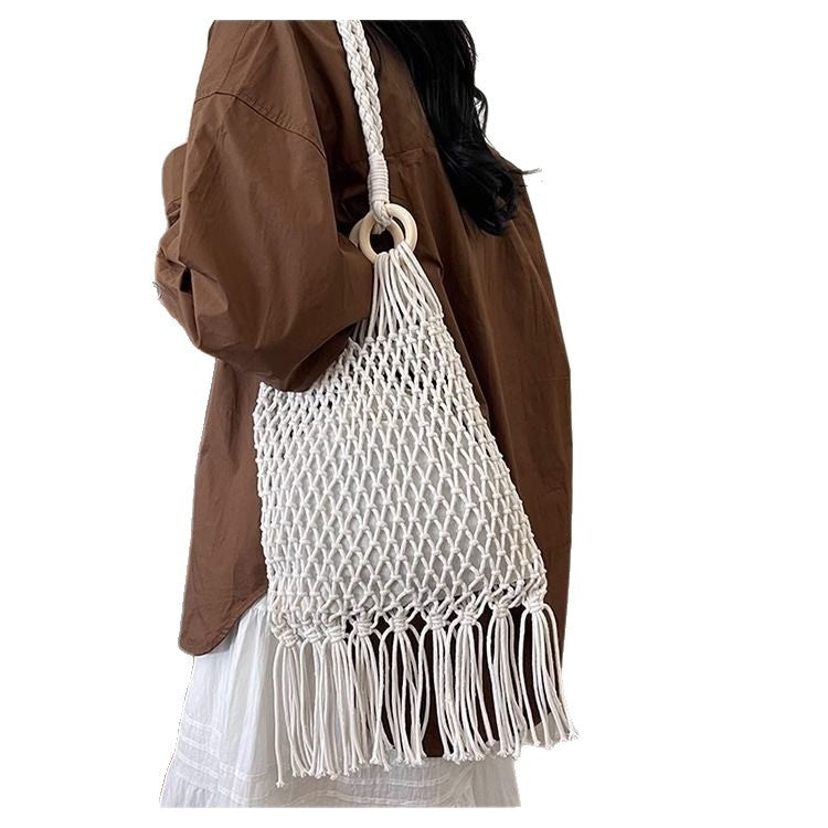 Hand-knotted fringed tote bag Kalsten