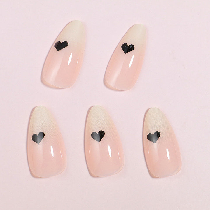 Heart-Accent Artistic Press-On Nails Kalsten