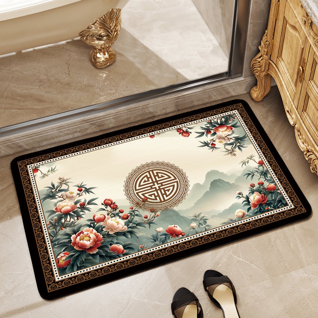 Elegant Geometric Bathroom Mat Kalsten