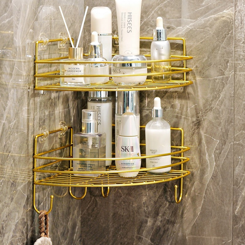 Corner shower storage basket