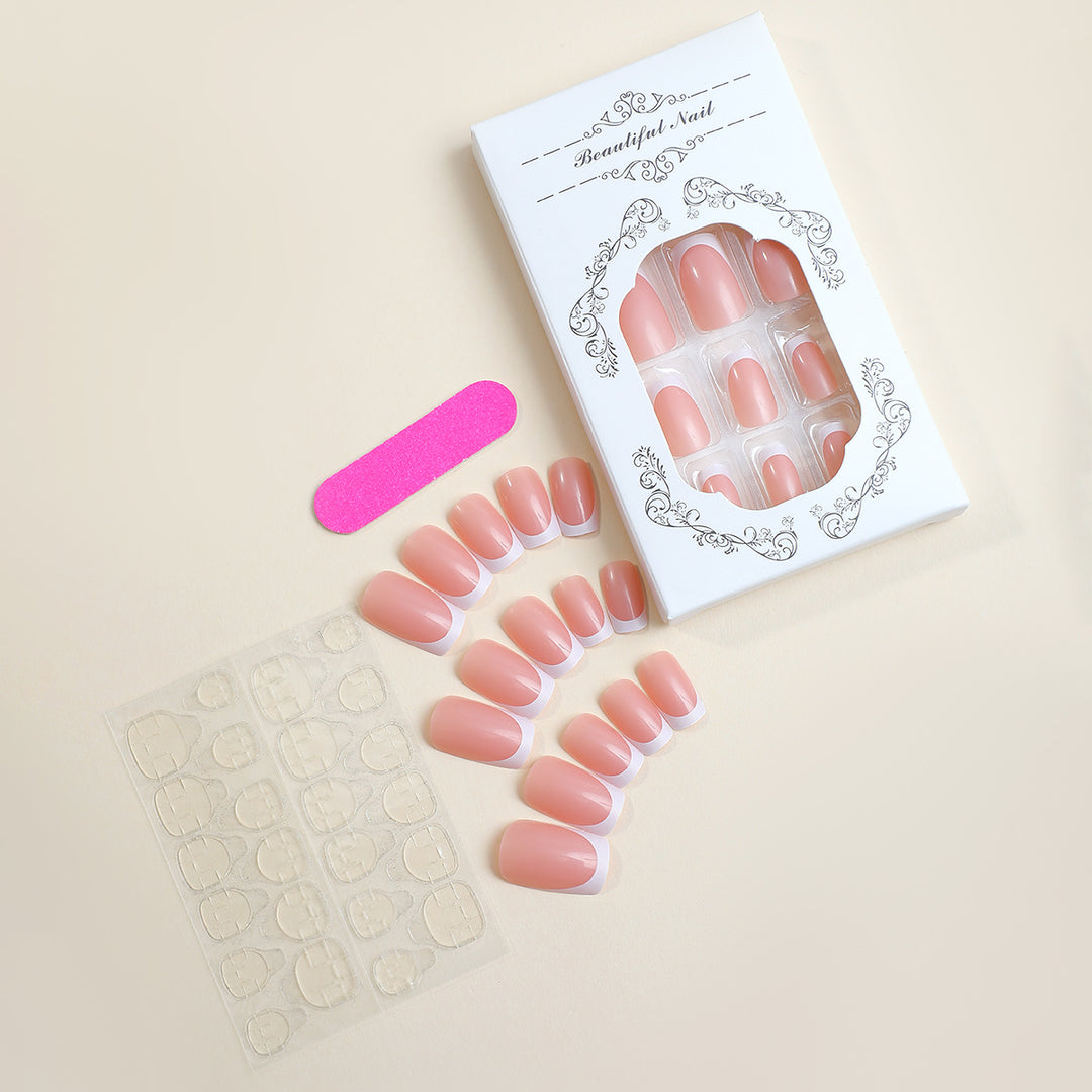 Press-On French Tip Nail Set Kalsten