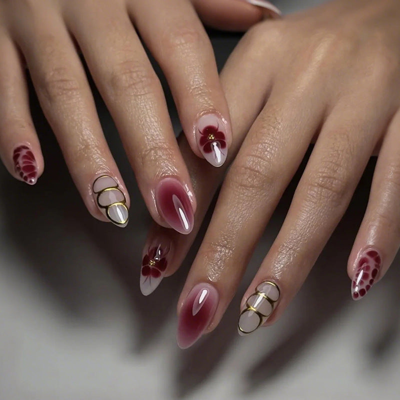 Acrylic Nail Set with Elegant Bows and Glamorous Accent Kalsten