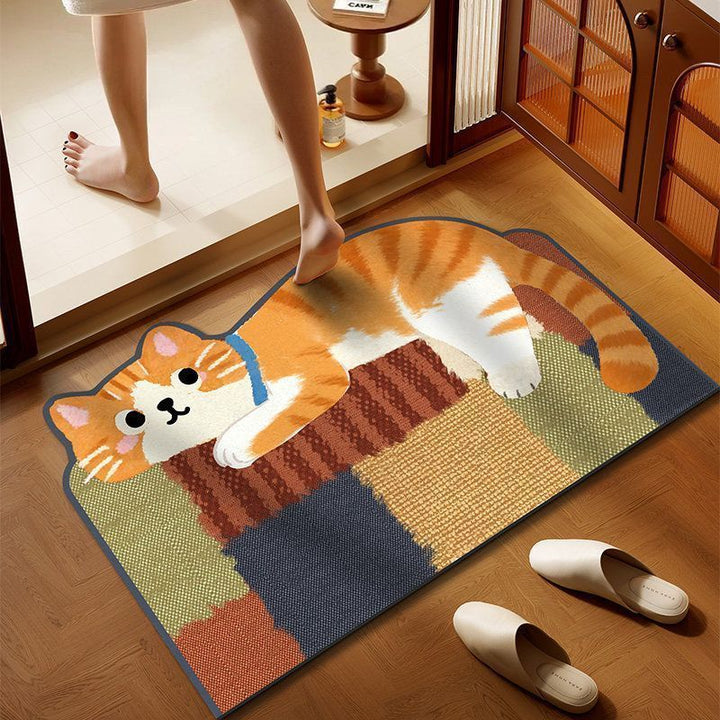 Playful Cartoon Cat Area Rug