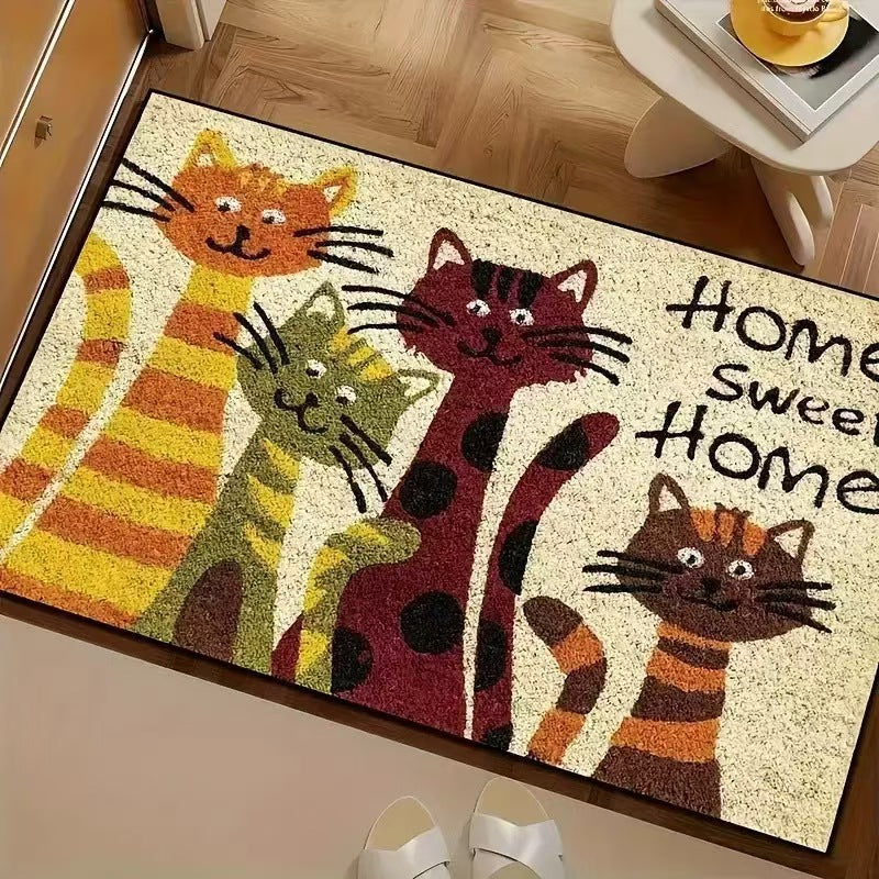 Floral Themed Welcome Mat Kalsten
