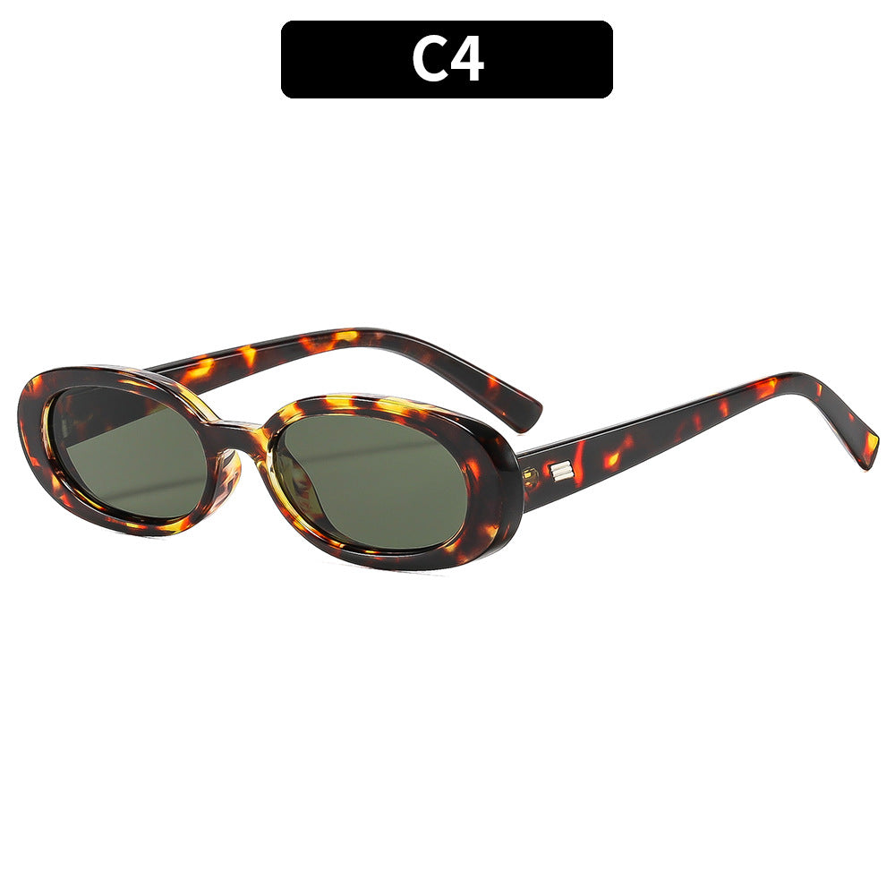 Stylish Retro Oval Sunglasses