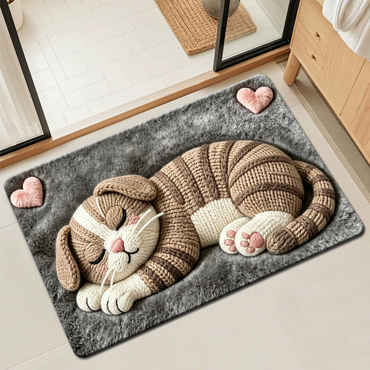Cute Cat-Shaped Plush Bath Mat