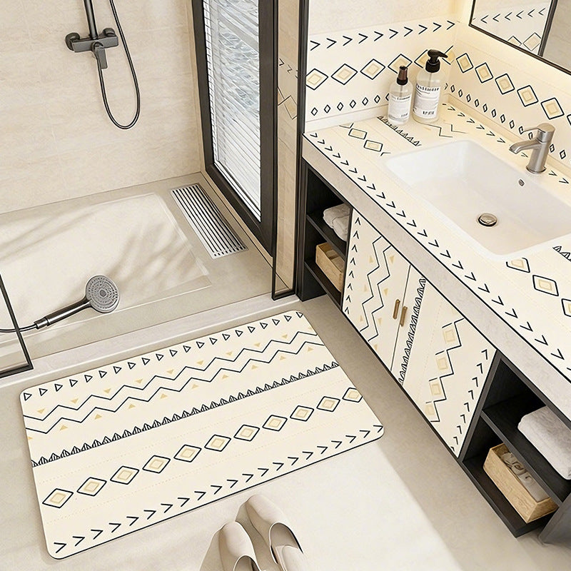 Artistic Cat-Themed Bath Mat Kalsten