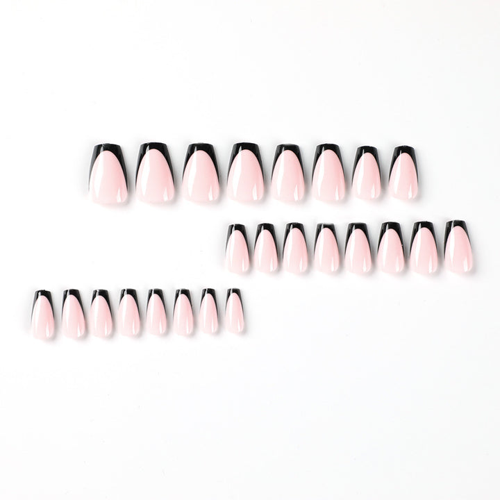 Elegant stiletto nails with contrasting French tip Kalsten