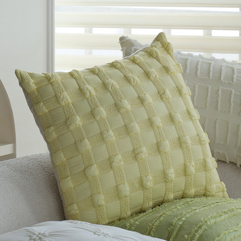 Decorative cushion cover with hand-knotted grid structure Kalsten