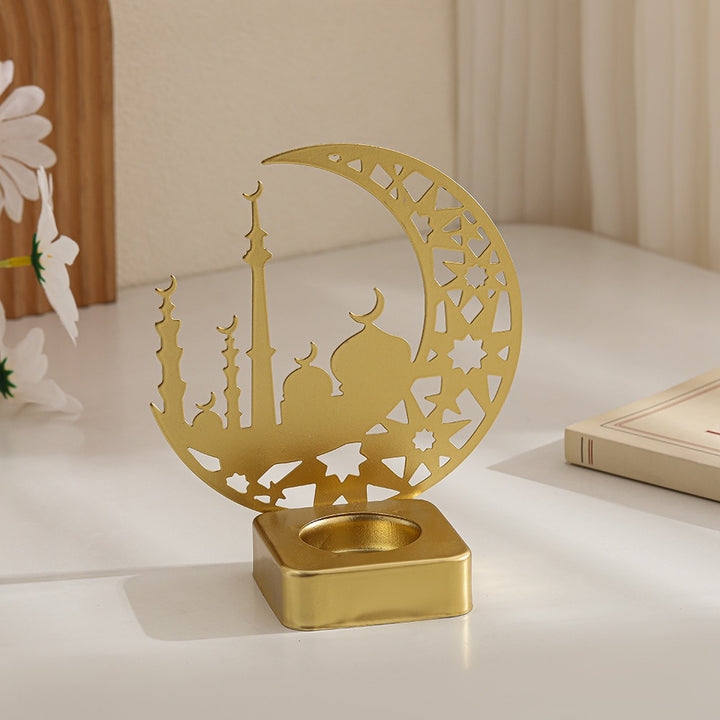 Decorative Crescent Mosque Metal Tealight Candle Holder Kalsten