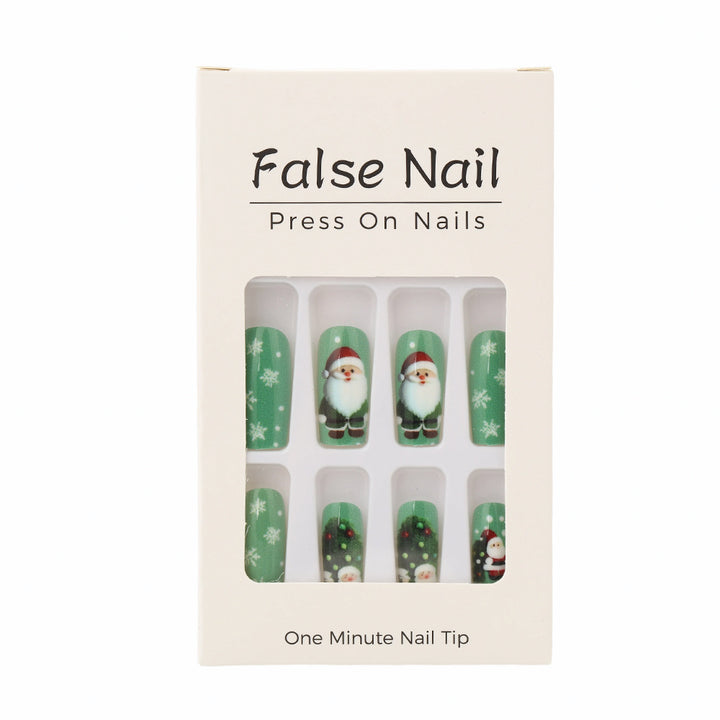 Glittering artificial nails in festive Christmas design Kalsten
