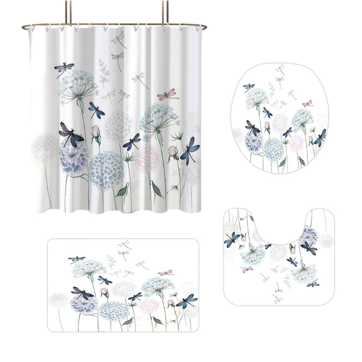 Artistic Dragonfly-Themed Four-Piece Digital Bathroom Set Kalsten