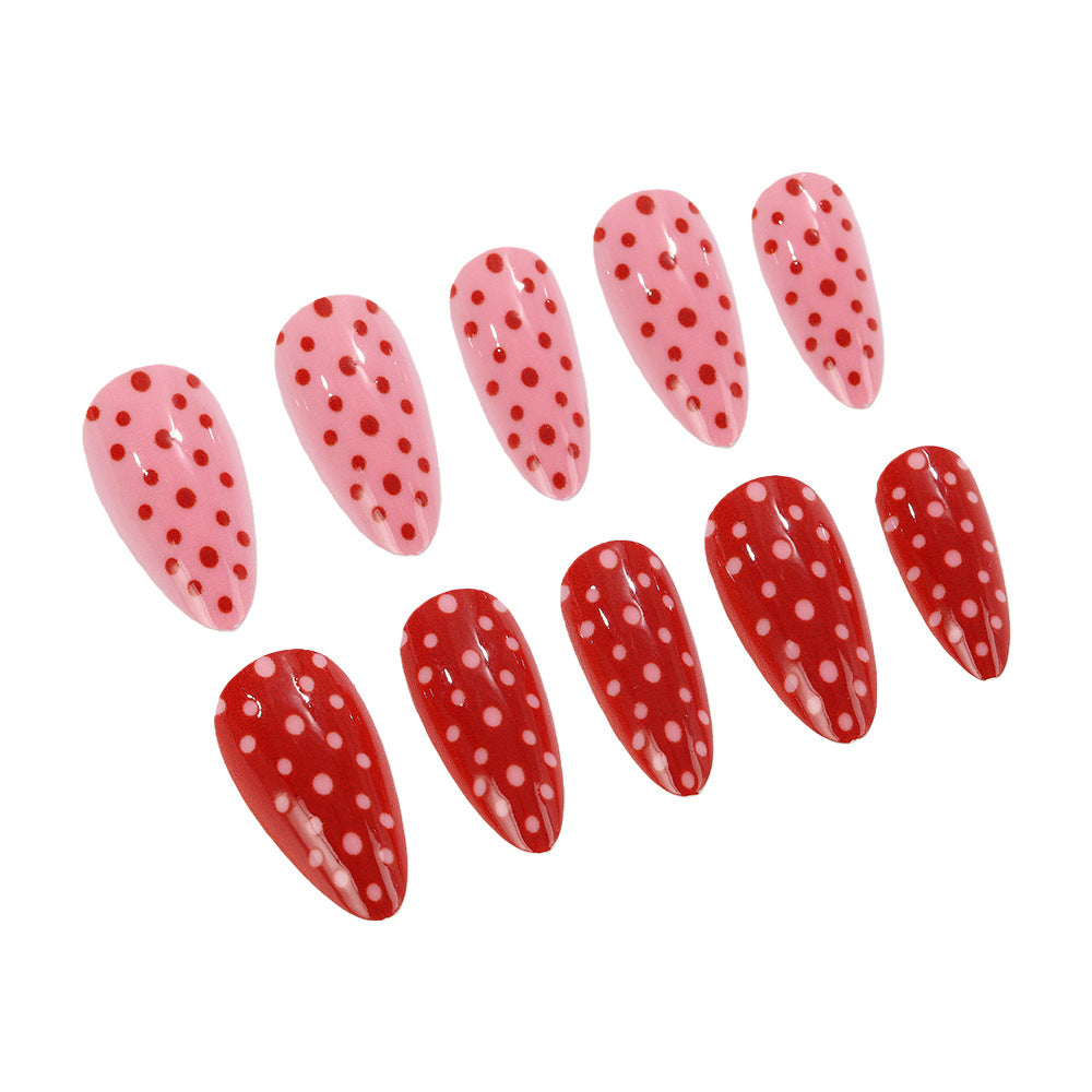 Artificial nails with trendy Polka Dot Design Kalsten