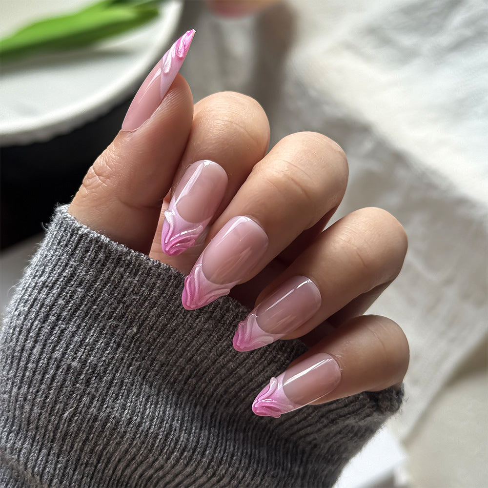 Elegant Artistic Floral Press-On Nail Set Kalsten